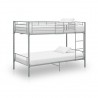 Cama litera de metal gris 90x200 cm 1