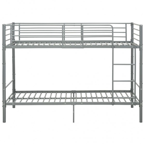 Cama litera de metal gris 90x200 cm M 2