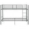 Cama litera de metal gris 90x200 cm 2