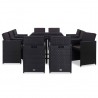 Set comedor de jardín 11 piezas y cojines ratán sintético negro 2