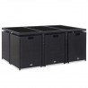 Set comedor de jardín 11 piezas y cojines ratán sintético negro 3