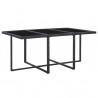 Set comedor de jardín 11 piezas y cojines ratán sintético negro 4