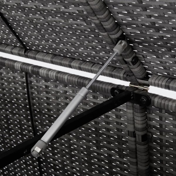 Cobertizo doble para contenedor ratán PE gris 148x77x111 cm M 2