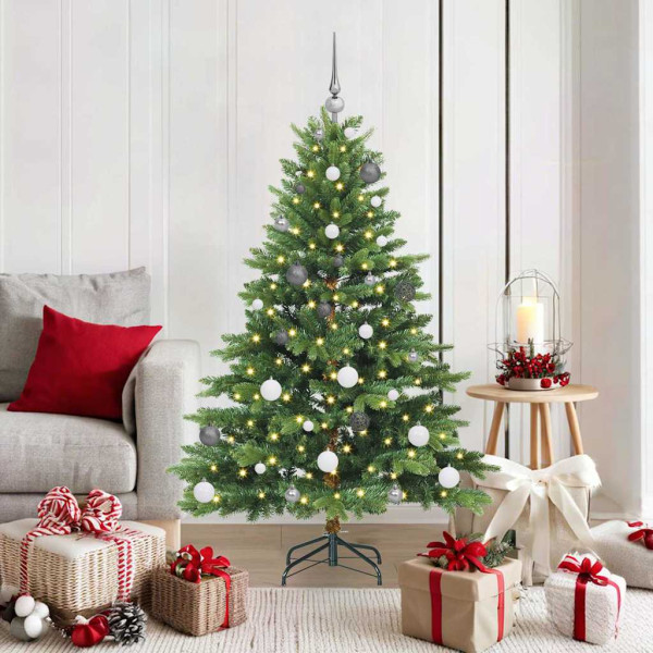Árbol de Navidad artificial con 150 LED Verde 150 cm PE y PVC D
