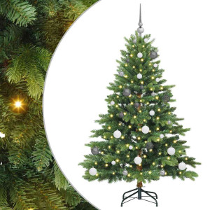 Árbol de Navidad artificial con 150 LED Verde 150 cm PE y PVC H