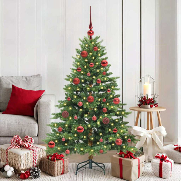 Árbol de Navidad artificial con 150 LED Verde 150 cm PE y PVC D