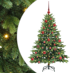 Árbol de Navidad artificial con 150 LED Verde 150 cm PE y PVC H