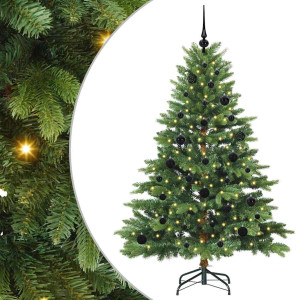 Árbol de Navidad artificial con 150 LED Verde 150 cm PE y PVC H