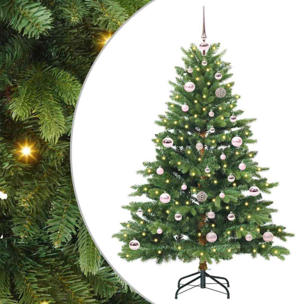 Árbol de Navidad artificial con 150 LED Verde 150 cm PE y PVC D