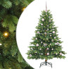 Árbol de Navidad artificial con 150 LED Verde 150 cm PE y PVC 1