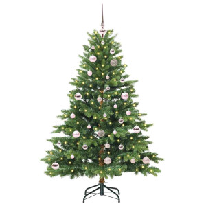 Árbol de Navidad artificial con 150 LED Verde 150 cm PE y PVC H