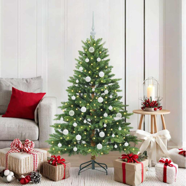 Árbol de Navidad artificial con 150 LED Verde 150 cm PE y PVC D