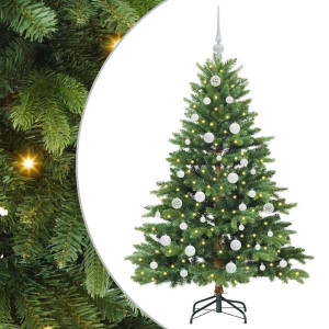 Árbol de Navidad artificial con 150 LED Verde 150 cm PE y PVC H