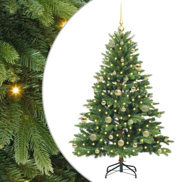 Árbol de Navidad artificial con 150 LED Verde 150 cm PE y PVC M 2