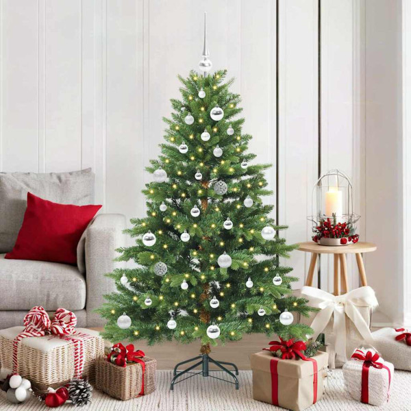 Árbol de Navidad artificial con 150 LED Verde 150 cm PE y PVC D