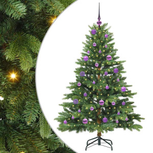 Árbol de Navidad artificial con 150 LED Verde 150 cm PE y PVC H