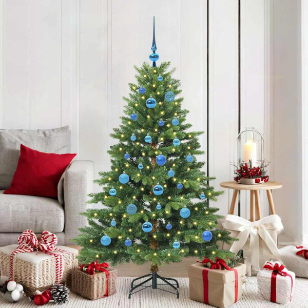 Árbol de Navidad artificial con 150 LED Verde 150 cm PE y PVC D