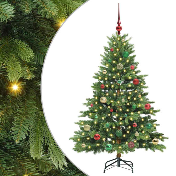 Árbol de Navidad artificial con 150 LED Verde 150 cm PE y PVC M 2