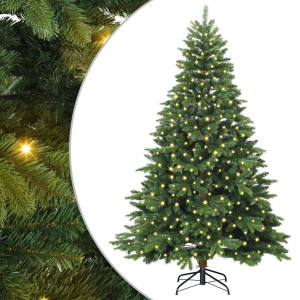 Árbol de Navidad artificial con 300 LED Verde 180 cm PE y PVC H