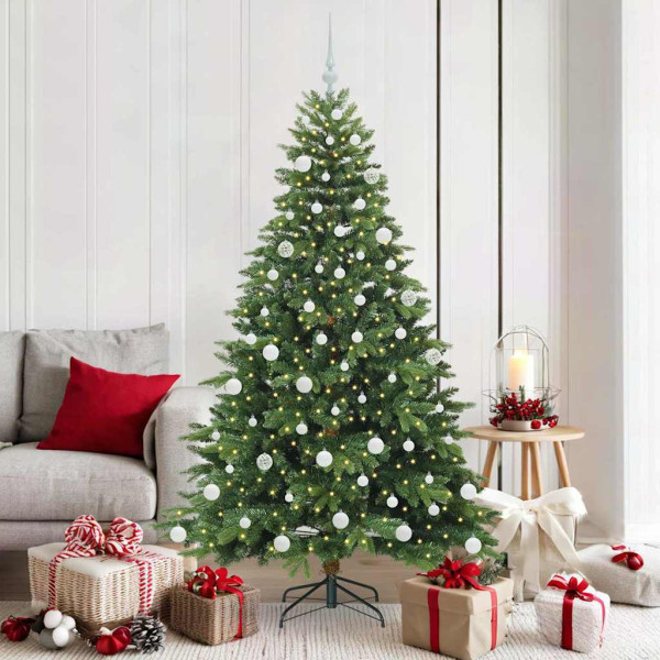 Árbol de Navidad artificial con 300 LED Verde 180 cm PE y PVC D
