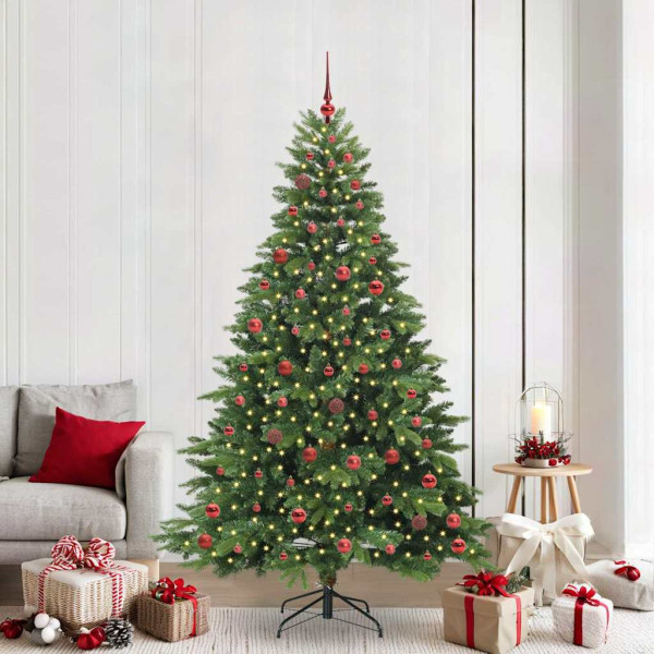 Árbol de Navidad artificial con 300 LED Verde 210 cm PE y PVC D