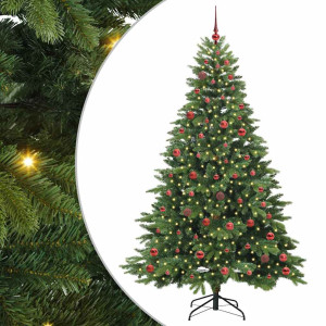 Árbol de Navidad artificial con 300 LED Verde 210 cm PE y PVC H