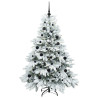 Árbol de Navidad artificial con 150 LED Verde 150 cm PE y PVC 3