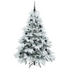 Árbol de Navidad artificial con 150 LED Verde 150 cm PE y PVC 4