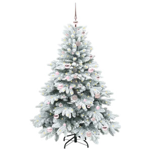 Árbol de Navidad artificial con 150 LED Verde 150 cm PE y PVC H