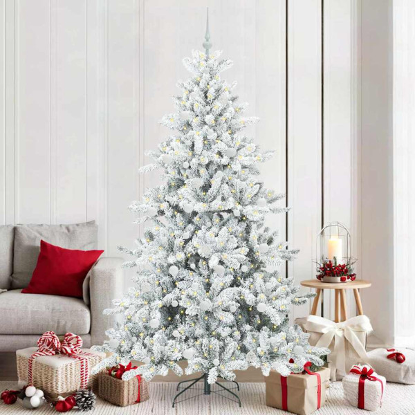 Árbol de Navidad artificial con ramas articuladas 210 cm PVC D