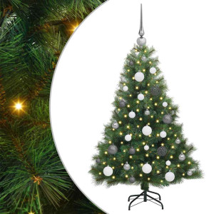 Árbol de Navidad artificial con 150 LED Verde 120 cm PE y PVC H