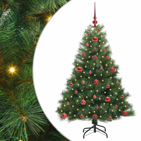 Árbol de Navidad artificial con 150 LED Verde 120 cm PE y PVC M 2