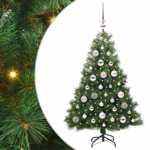 Árbol de Navidad artificial con 150 LED Verde 120 cm PE y PVC H