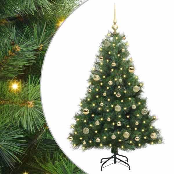Árbol de Navidad artificial con 150 LED Verde 120 cm PE y PVC M 2