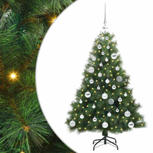 Árbol de Navidad artificial con 150 LED Verde 120 cm PE y PVC H