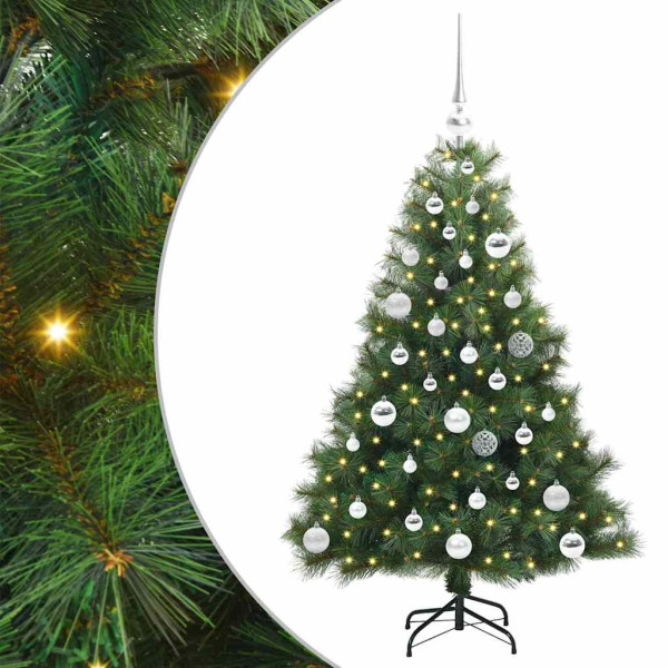 Árbol de Navidad artificial con 150 LED Verde 120 cm PE y PVC M 2