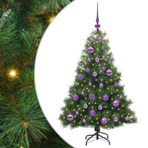 Árbol de Navidad artificial con 150 LED Verde 120 cm PE y PVC H
