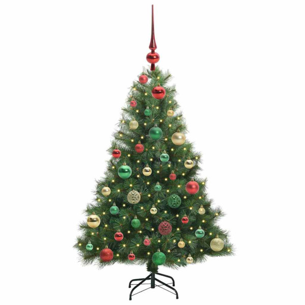 Árbol de Navidad artificial con 150 LED Verde 120 cm PE y PVC M 3