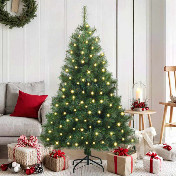 Árbol de Navidad artificial con 150 LED Verde 150 cm PE y PVC D