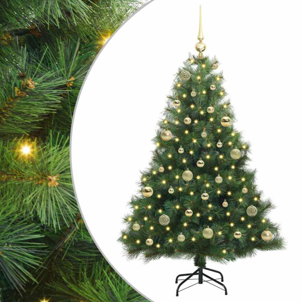 Árbol de Navidad artificial con 150 LED Verde 150 cm PE y PVC M 2