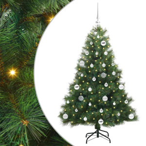 Árbol de Navidad artificial con 150 LED Verde 150 cm PE y PVC H