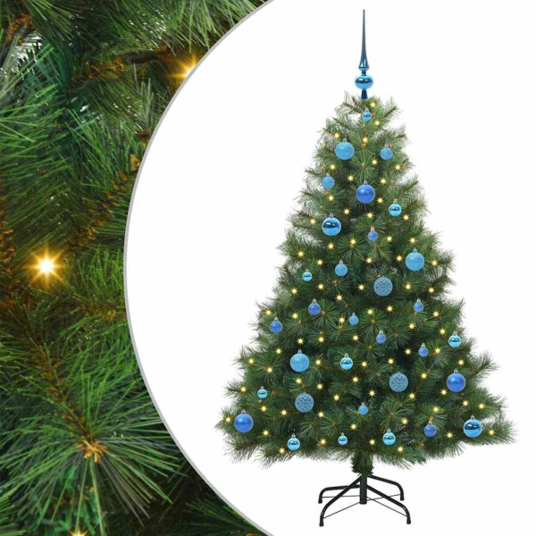 Árbol de Navidad artificial con 150 LED Verde 150 cm PE y PVC M 2