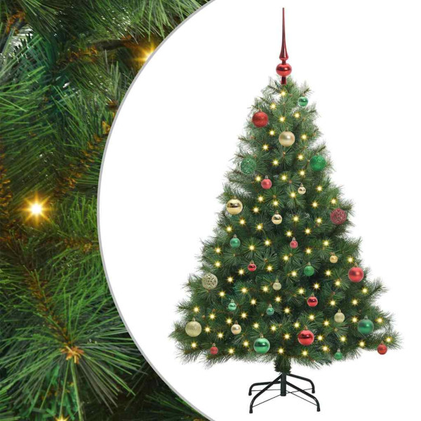 Árbol de Navidad artificial con 150 LED Verde 150 cm PE y PVC M 2