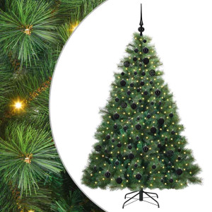 Árbol de Navidad artificial con 300 LED Verde 180 cm PE y PVC H