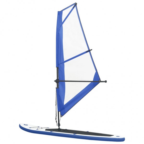 Tabla de paddle surf inflable con vela azul y blanca M 4