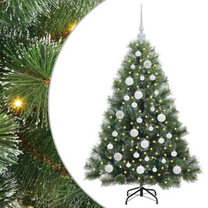 Árbol de Navidad artificial con 150 LED Verde 120 cm PE y PVC H