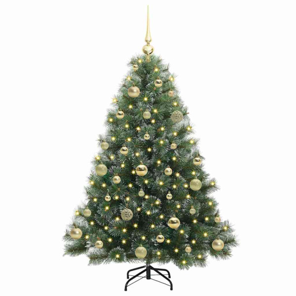 Árbol de Navidad artificial con 150 LED Verde 120 cm PE y PVC M 3