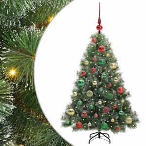 Árbol de Navidad artificial con 150 LED Verde 120 cm PE y PVC H