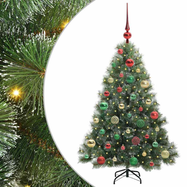 Árbol de Navidad artificial con 150 LED Verde 120 cm PE y PVC M 2