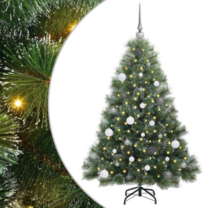 Árbol de Navidad artificial con 150 LED Verde 150 cm PE y PVC H